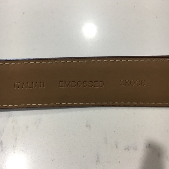 Italian Embossed croco brown, gold belt size:S/M - Picture 8 of 16
